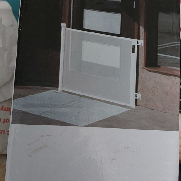 Retractable Baby Gates 33" X 55" for Stairs, Pets White Mesh Expandable … - Picture 13 of 14